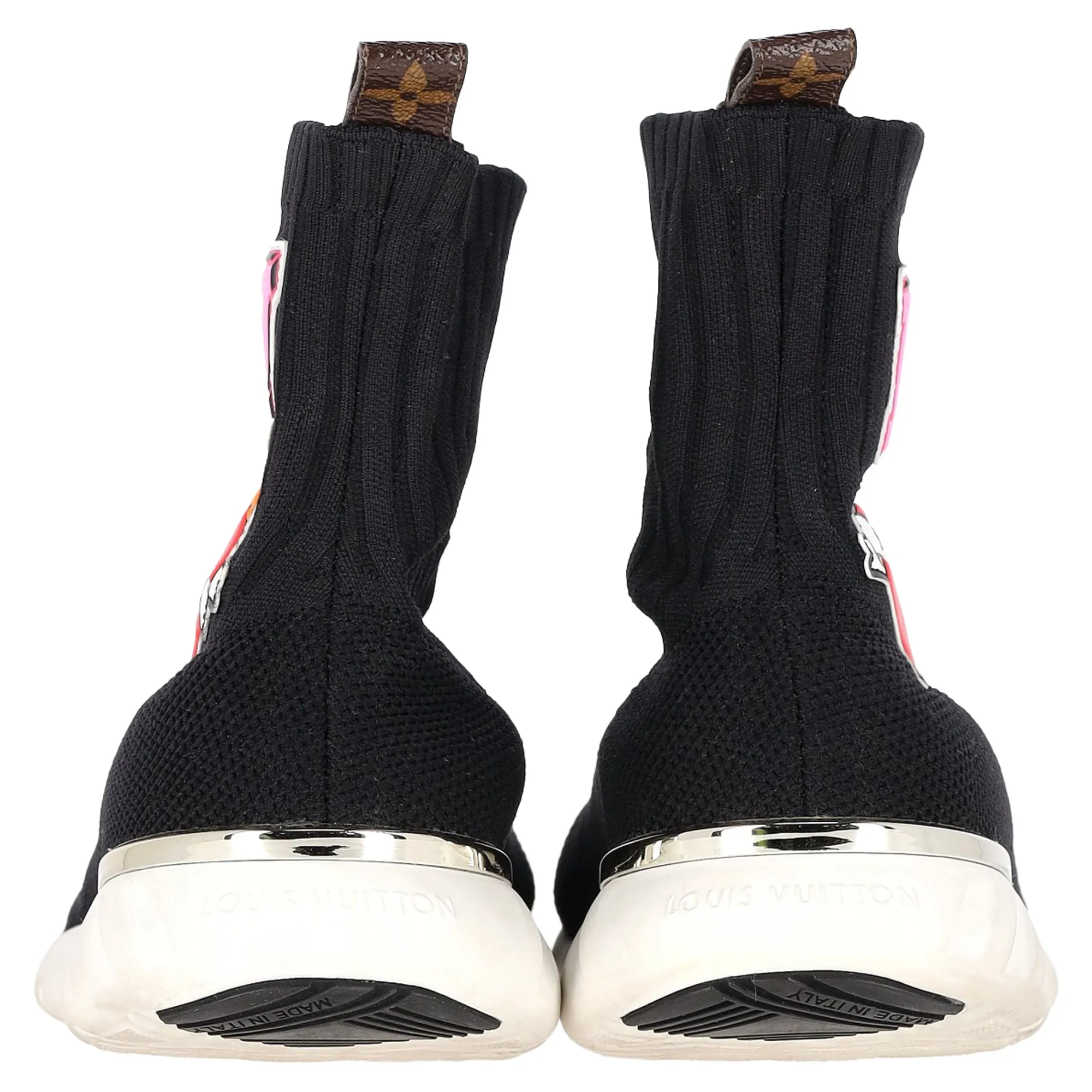 Louis Vuitton LV Heart Patches Sock Sneakers in Black Polyester