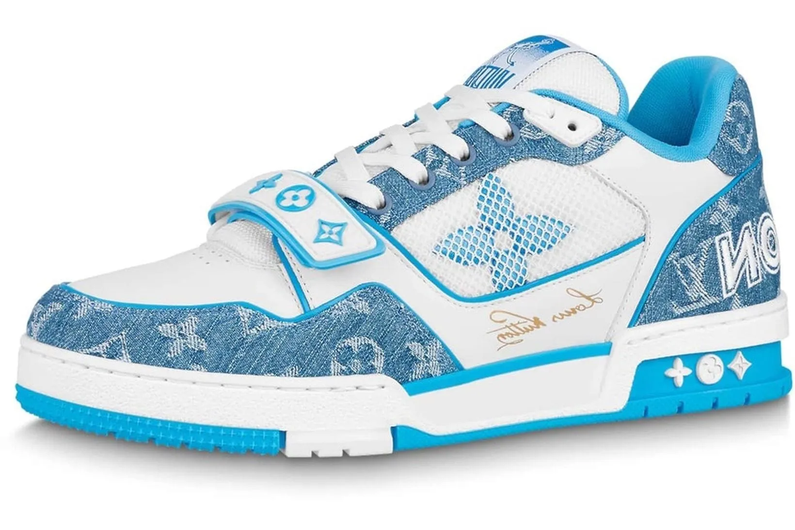 LOUIS VUITTON TRAINER MONOGRAM DENIM BLUE
