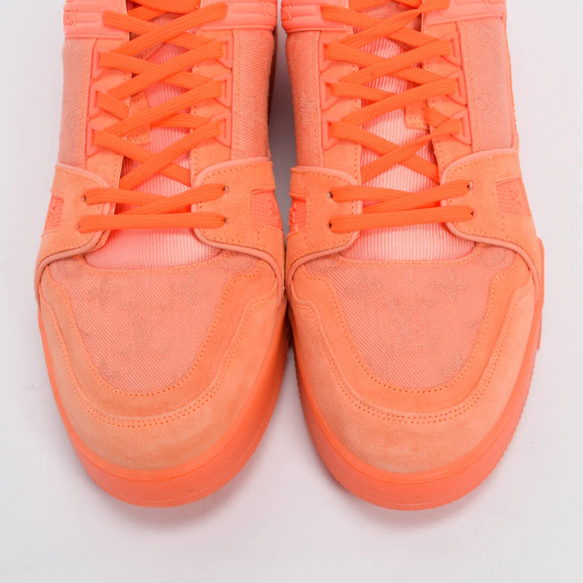 Louis Vuitton Virgil Peach Monogram Trainer Sneakers 12
