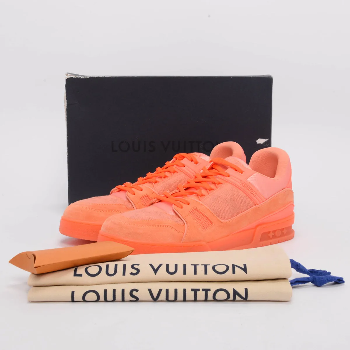 Louis Vuitton Virgil Peach Monogram Trainer Sneakers 12