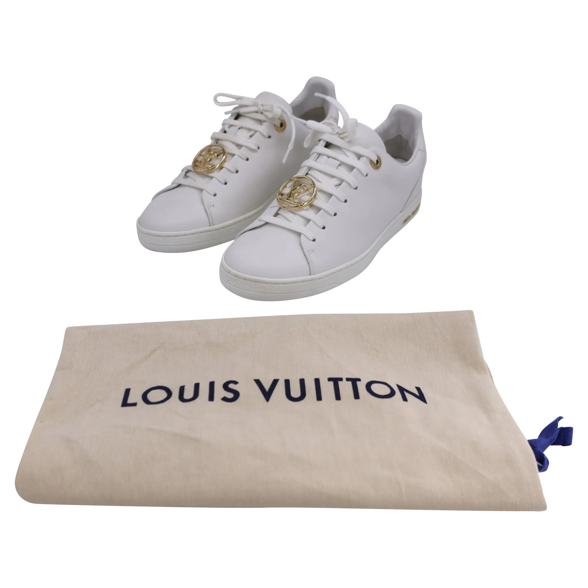 Louis Vuitton Women's Frontrow Sneakers in White Calfskin Leather