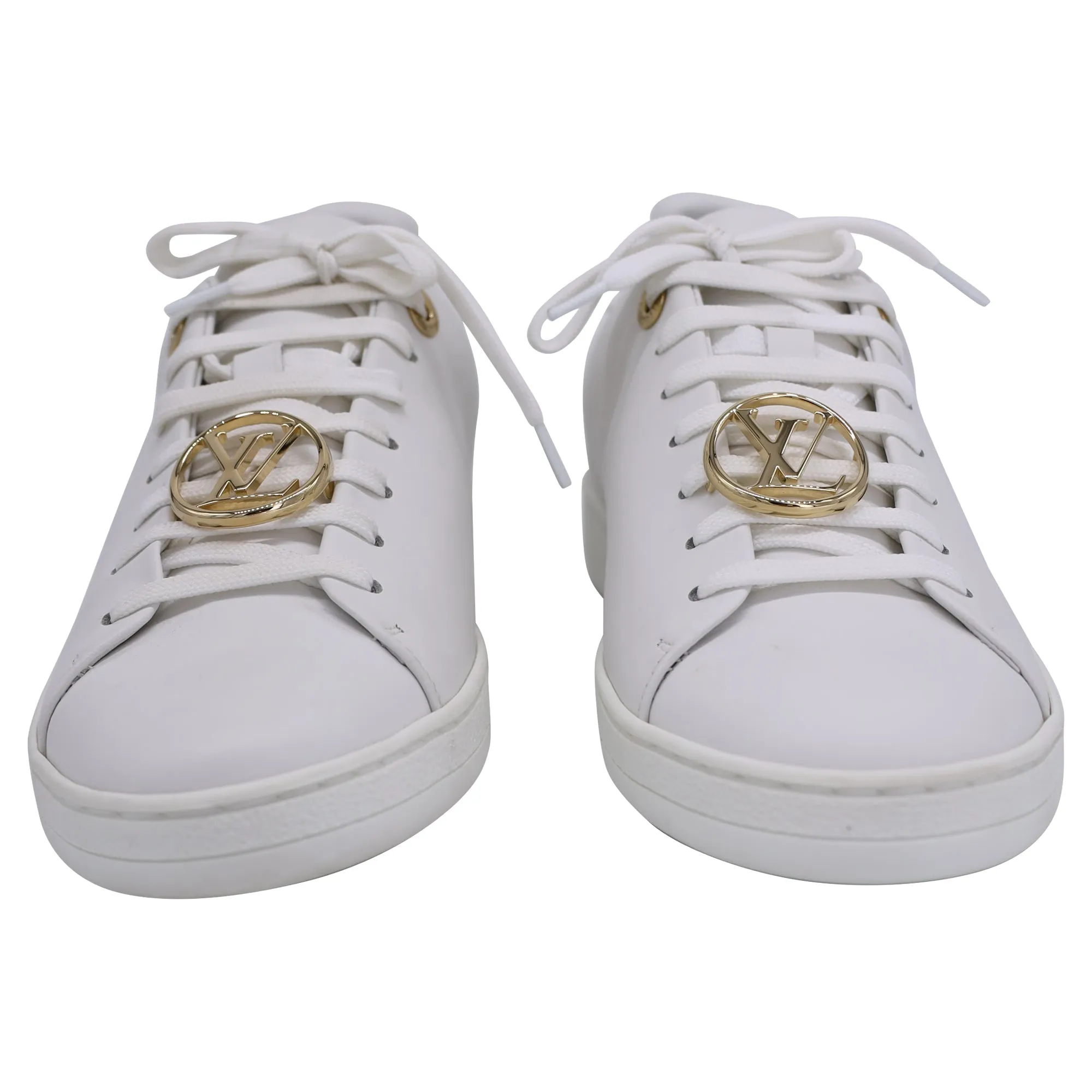 Louis Vuitton Women's Frontrow Sneakers in White Calfskin Leather