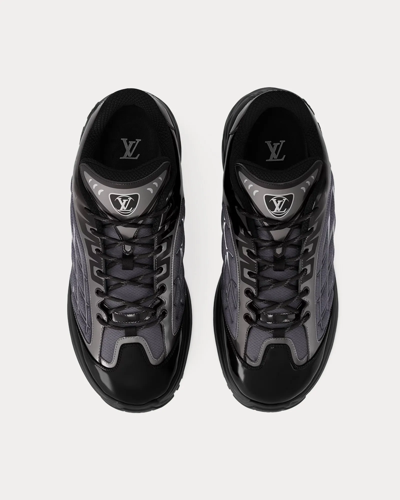 LV Discovery Lace Ups Black Low Top Sneakers