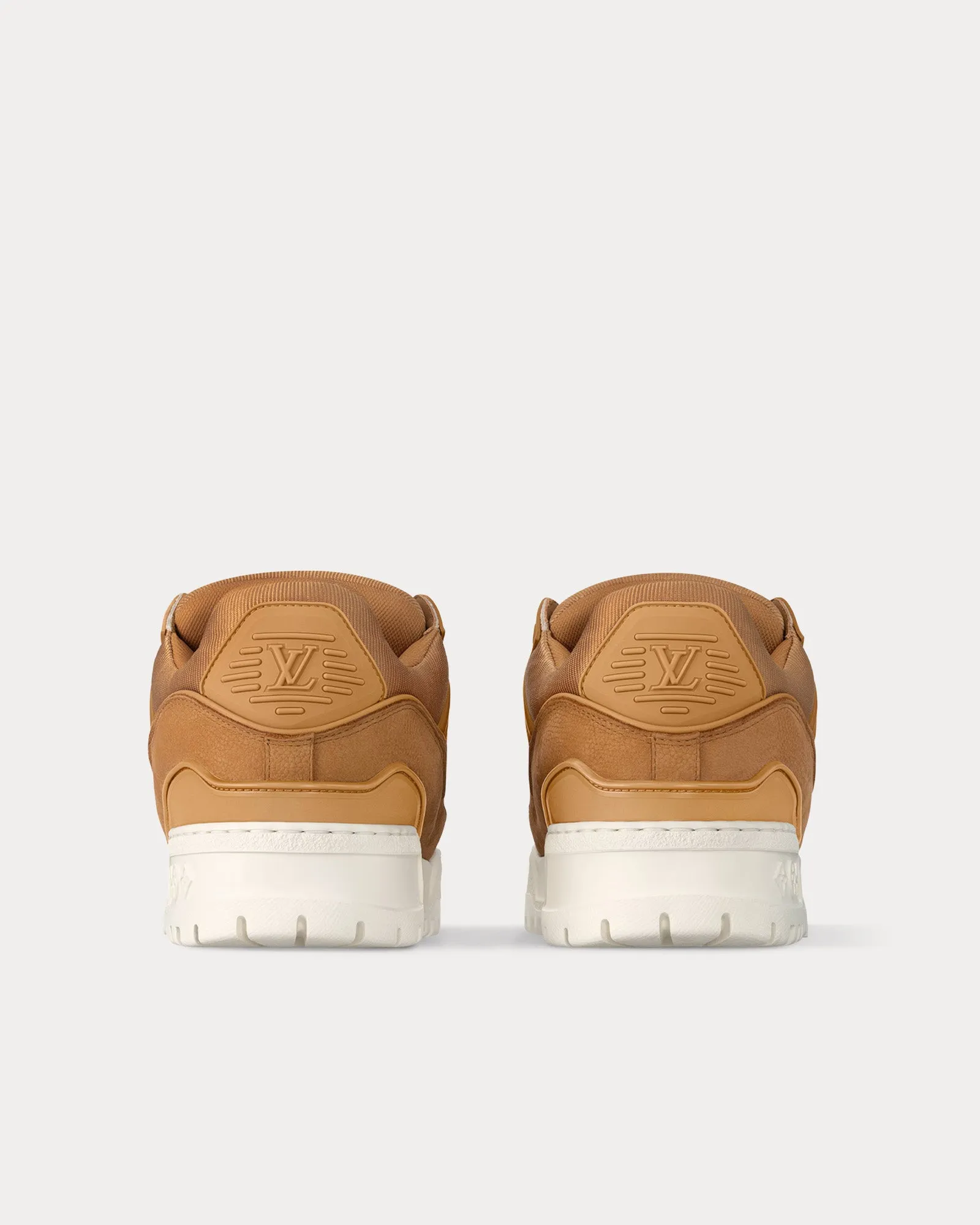 LV Maxi Trainer Grained Nubuck Calf Leather Beige Low Top Sneakers