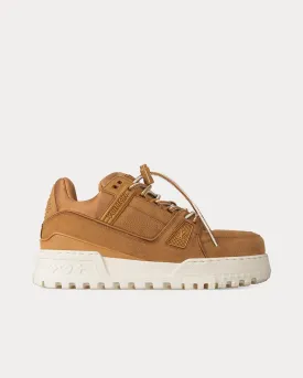 LV Maxi Trainer Grained Nubuck Calf Leather Beige Low Top Sneakers