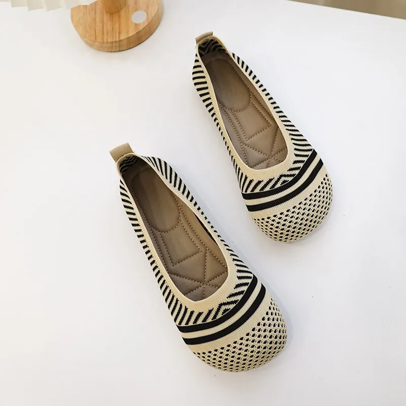 Nanccy Weaving Breathable Loafers  Comfortable Walking Casual Flats Shoes WF10