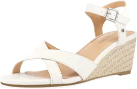 PIZZ ANNU Women's Wendy Low Wedge Sandals Ankle Strap Espadrille Open Toe Casual Summer Women Wedge Heels Shoes