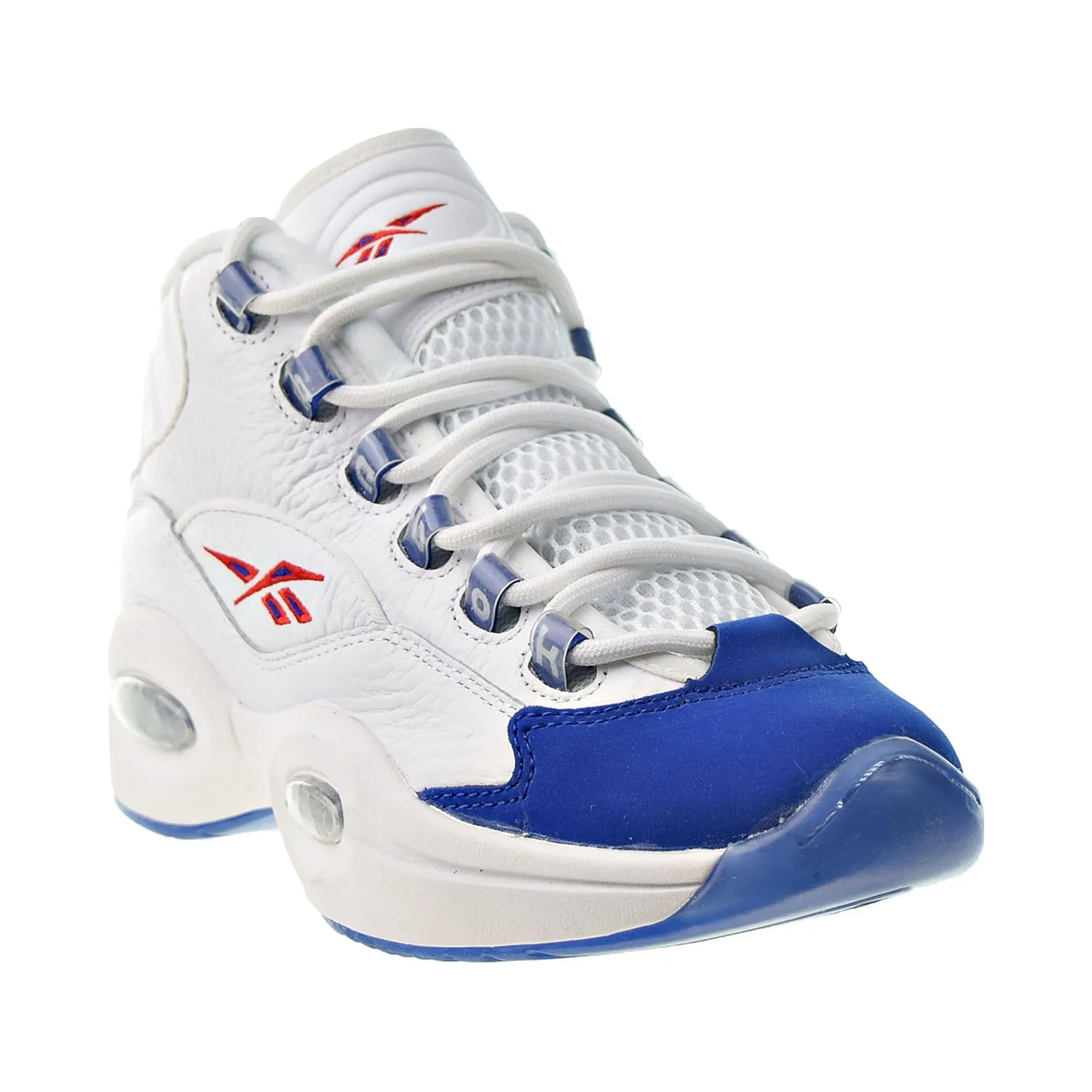 Reebok Question Mid Big Kids' Shoes White-Royal Red