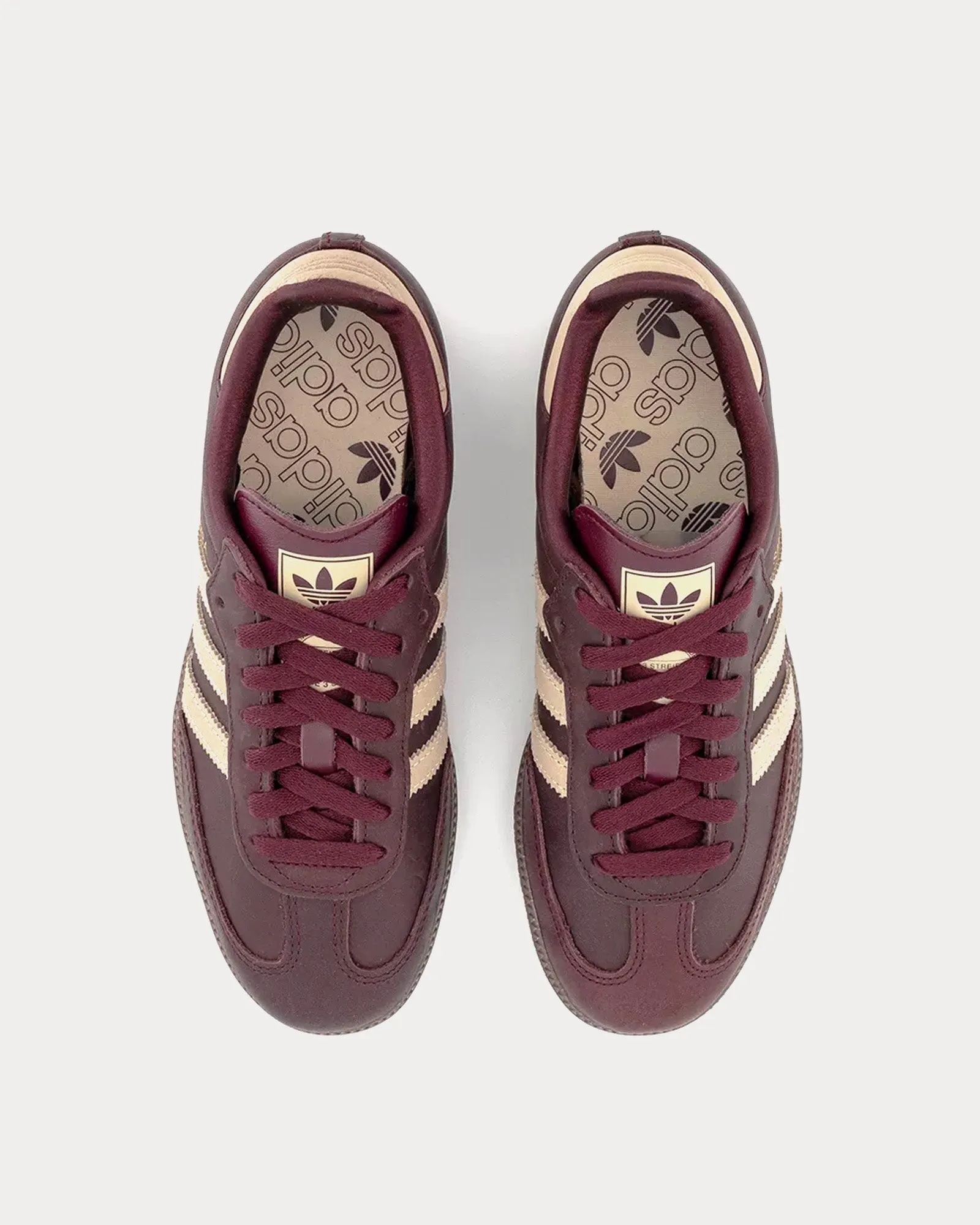 Samba OG Maroon / Crystal Sand / Gold Metallic Low Top Sneakers