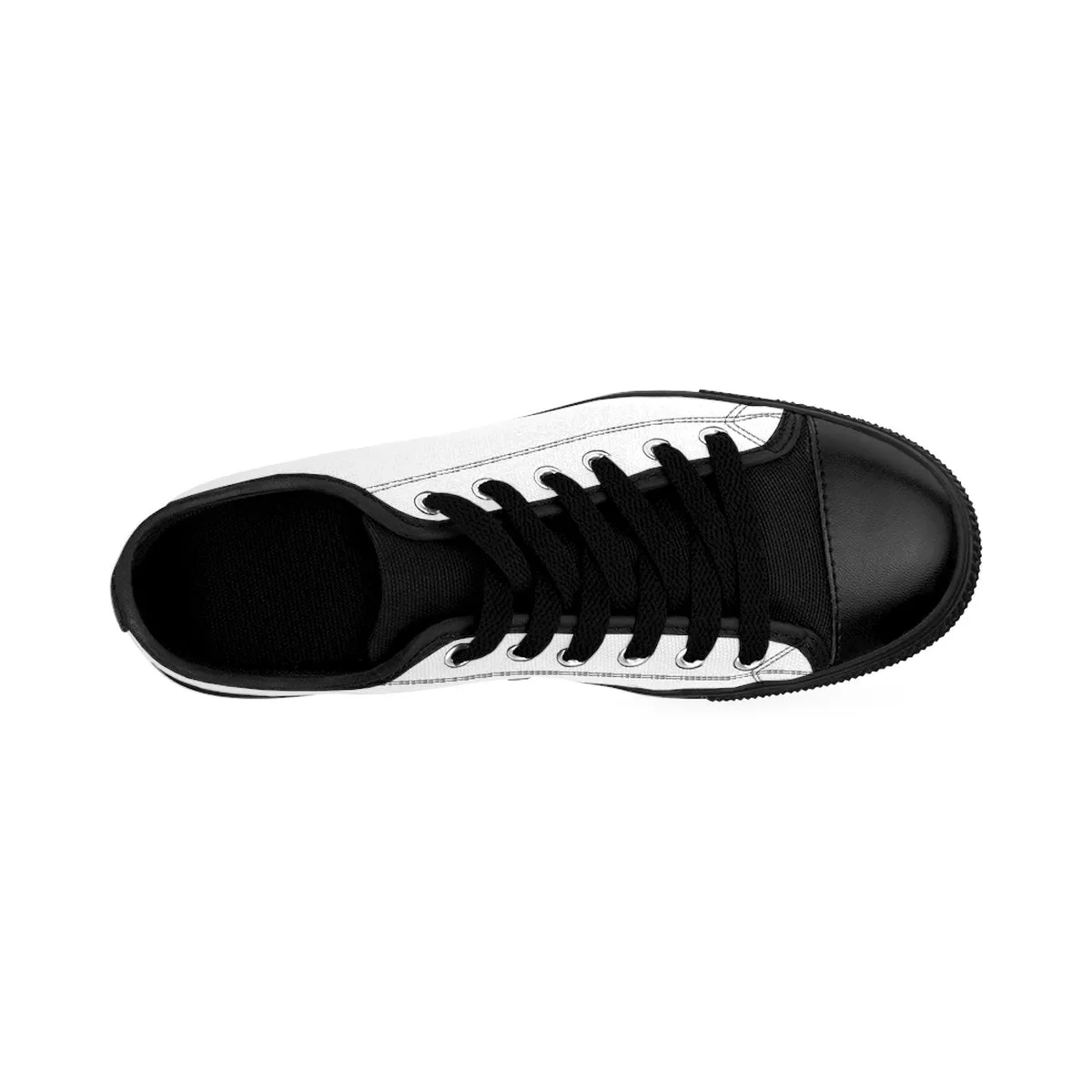 Snow White Women's Low Tops, White Snow Solid Color Designer Low Top Women's Sneakers (US Size 6-12)