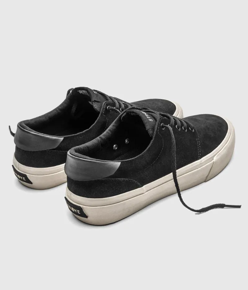 Straye Footwear Fairfax Skate Shoes Black/Bone Suede