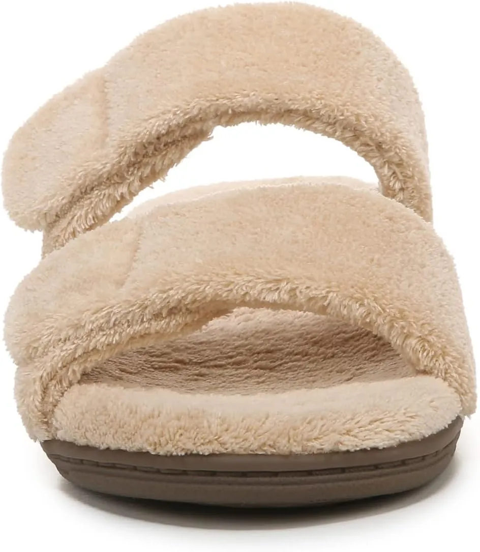 Vionic Women's Indulge Dessie Slipper -Comfortable Spa Slippers That Include a Built-in Concealed Orthotic that helps Correct Pronation and Alleviate Heel Pain Caused by Plantar Fasciitis, Med Width